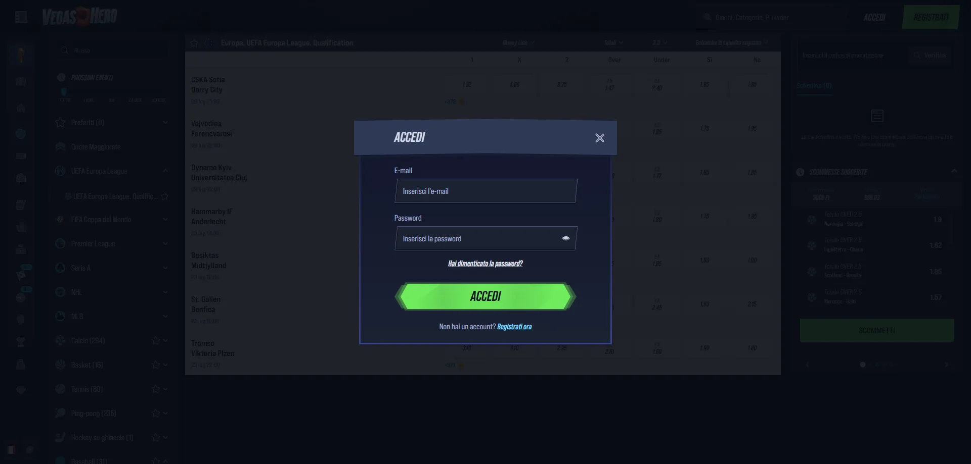 Accesso sicuro account VegasHero Casino con protezione dati avanzata